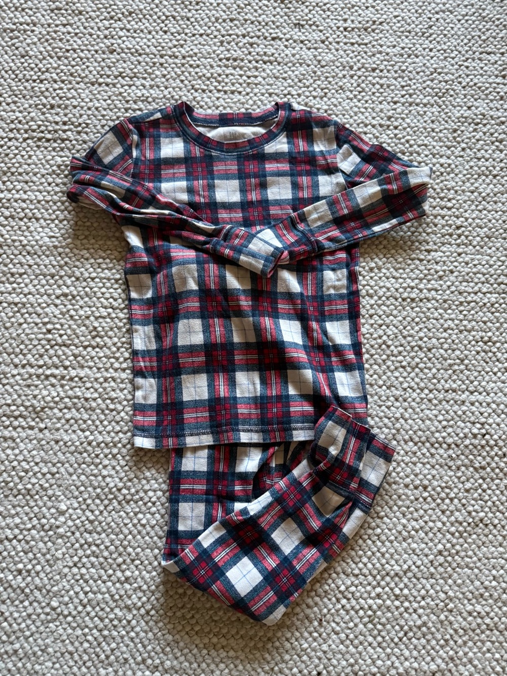 GAP Kids Plaid Pajama Set in Red, White & Navy